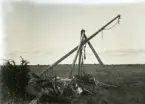 Masse har fotograferat en stubbrytare nere bakom Smiss södra gårdspart vid de öppna markerna vettande mot sjön. Det ser inte ut som om spelet varit använt på länge.