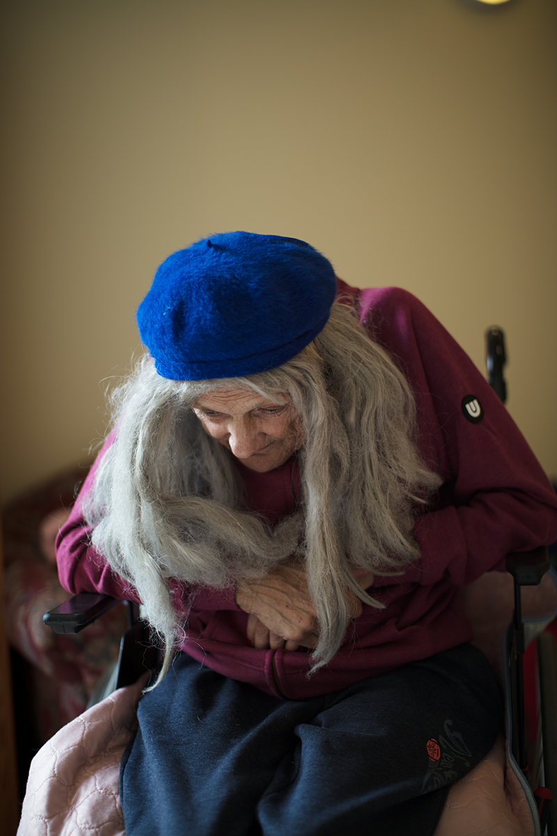 Then and In Between Now #Grey wig blue beret [C-type print]