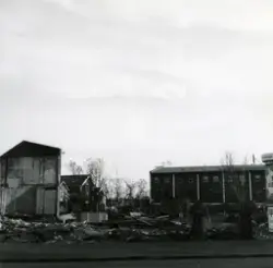 Rivning av posthuset i kvarteret Köpmannen, Hudiksvall. På b