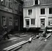 Areskogska husets flyttning 30.9. - 3.10. 1970. Huset på Västra Sjögatan.