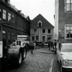 Areskogska husets flyttning 30.9. - 3.10. 1970. Huset på Västra Sjögatan.