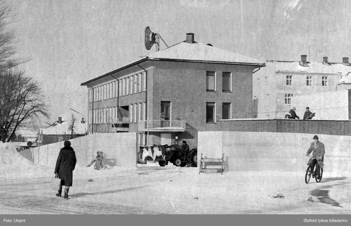 Telegraf-bygningen, nytt tilbygg,  Sarpsborg februar 1968.