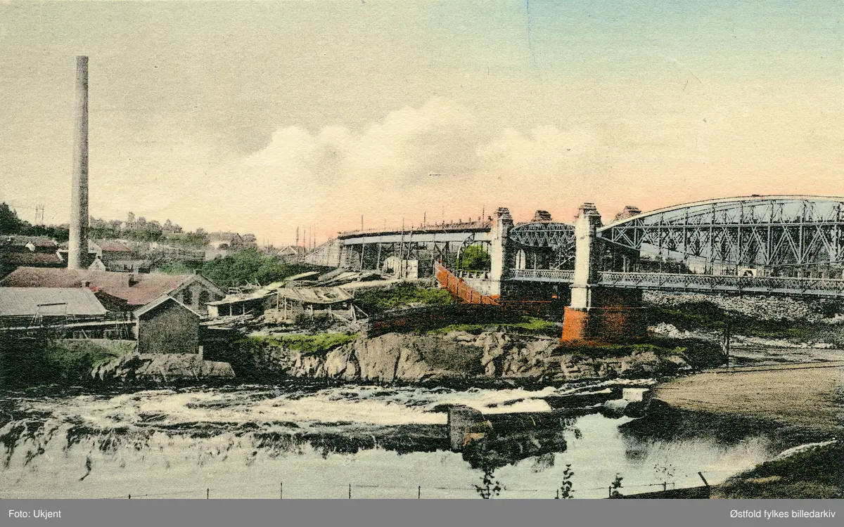 Sarpsbrua,  Sarpsborg i 1915-25.