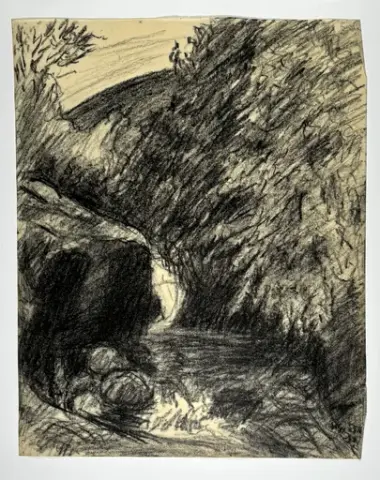 Landskapsinteriør med elv