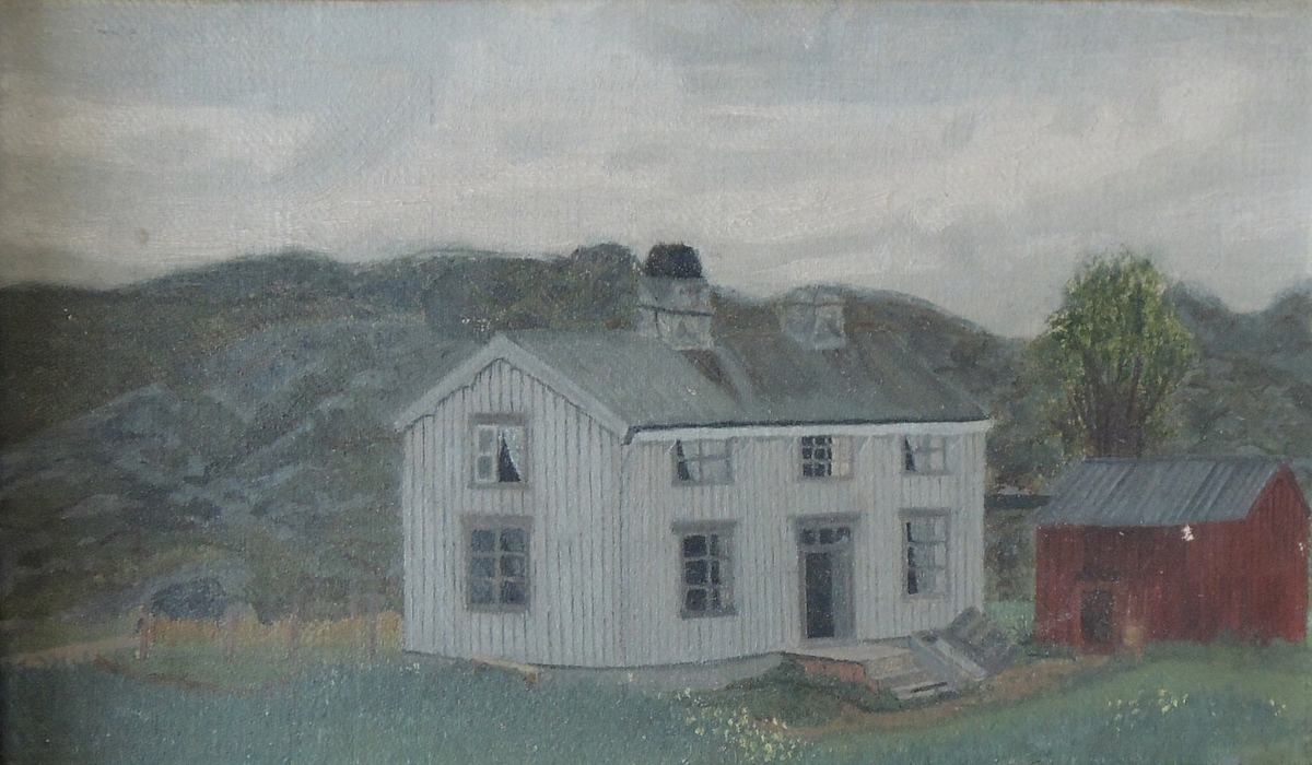 Hus med og landskap.