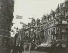 Gatubild med Grand Hotel, Antwerpen, OS 1920.