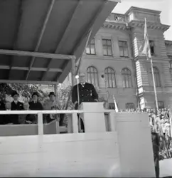 Jubileumsutställningen. 
Landshövding August Beskow i talars