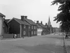 Beläggningsarbete på Hunnebergsgatan i Linköping. Vy från väst 1929.