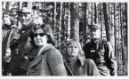 Vårdskolan i Växjö besöker regementet 1974-03-27.
I förgrunden klinikchef Margareta Leterström, till vänster fanjunkare P O Carlsson, till höger överste 1 Per Hugo Winberg.