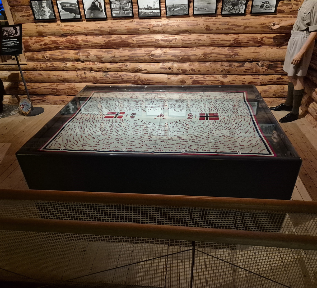 Duk som inneholder navnetrekkene til de norske guttene som ankom Little Norway, Toronto, for å bli flyvere. Duken er håndbrodert av Harriet Skogen som var sekretær til kaptein Omeyer ansvarlig for selektering av flyelevene.
Broderingen startet ved årsskifte 1940/41 og fortsatte til krigens slutt.
Duken ble gitt til Forsvarsmuseet tidlig på 1990 - tallet av kunstnerinnen.