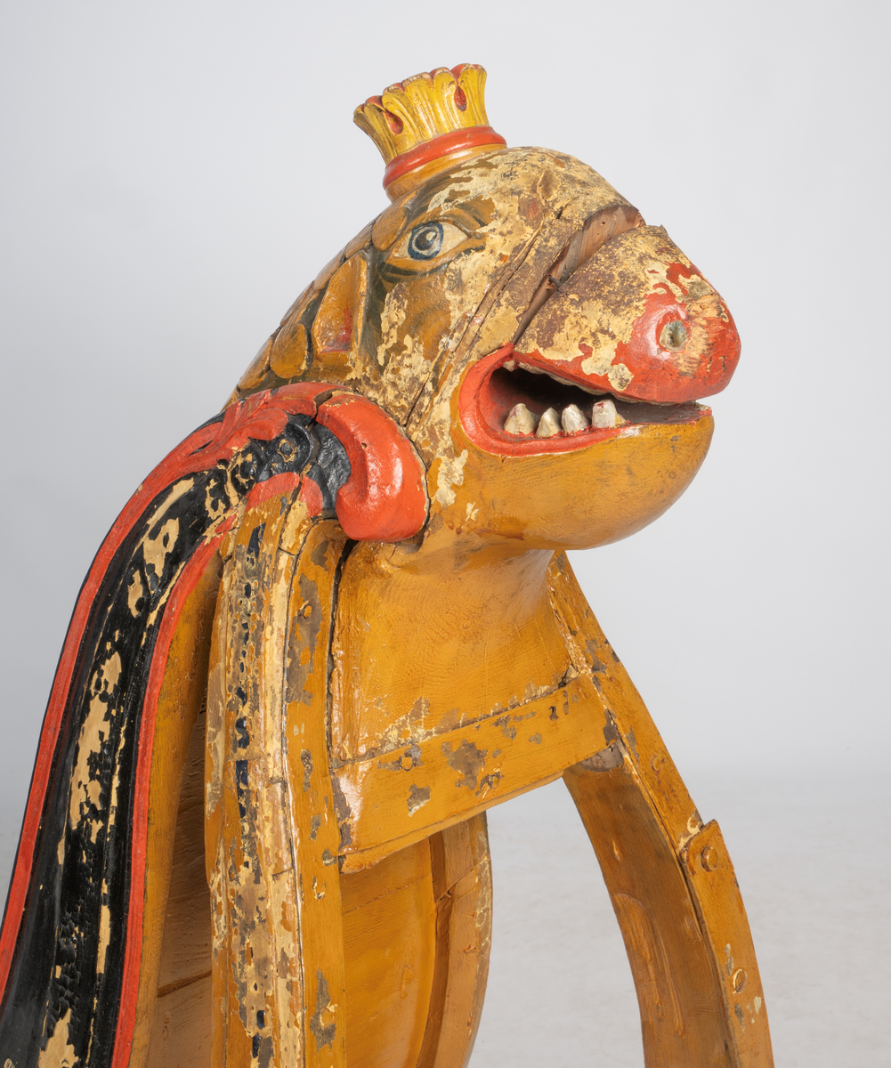 Spisslede med sledeskrin.Slede, spisslede m. skrin.