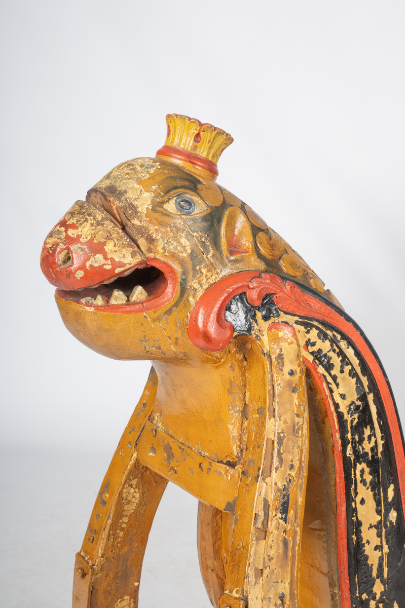 Spisslede med sledeskrin.Slede, spisslede m. skrin.