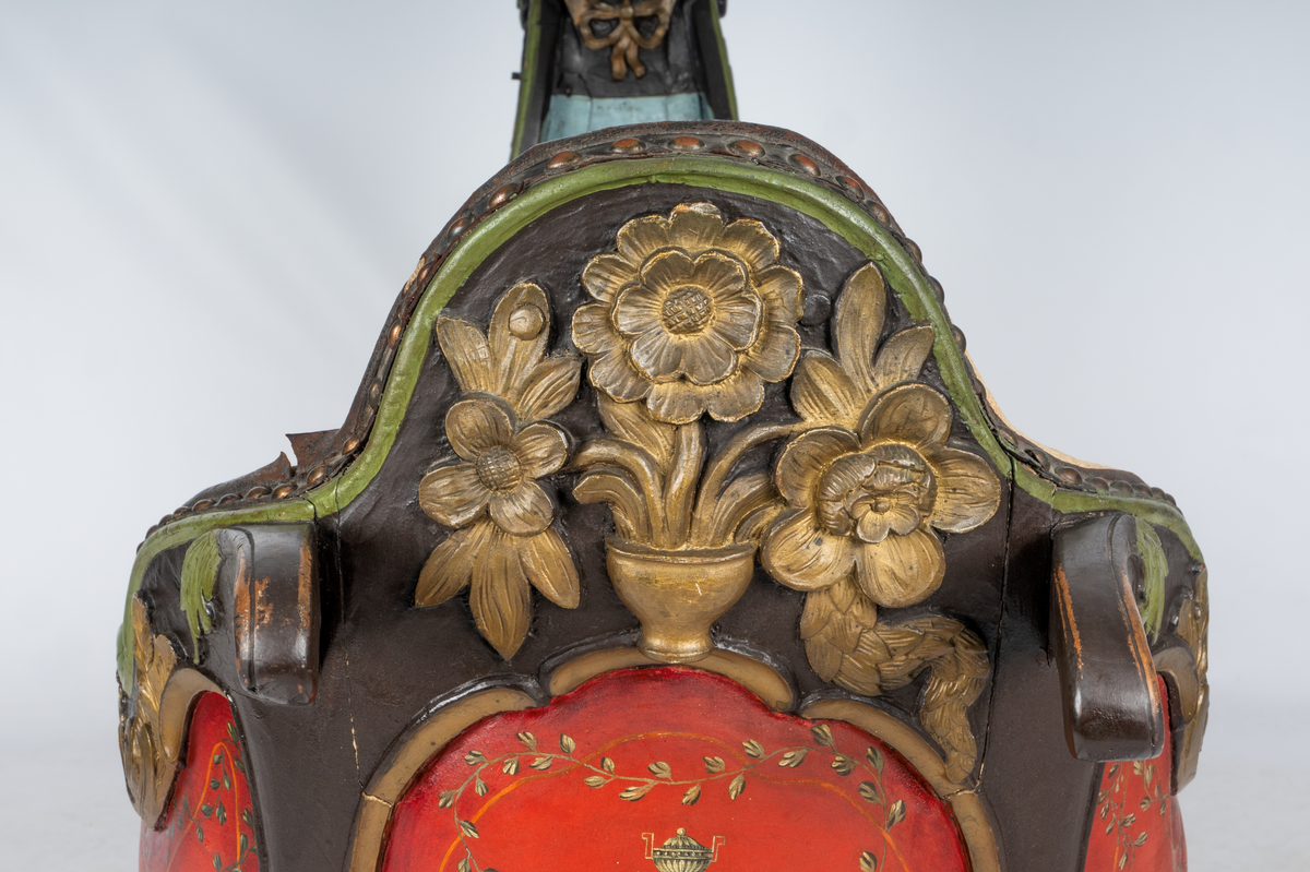 Spisslede med sledeskrin.Slede, spisslede m. skrin.