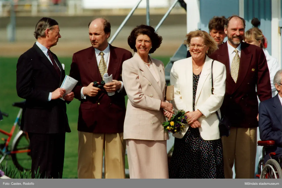 Travloppet Drottning Silvias Pokal på Åbytravet i Åby, Mölndal, den 7 maj 1994. Segrade gjorde Christer Nylander med Serena. Prinsessan Désirée ses här på plats vid travbanan.
