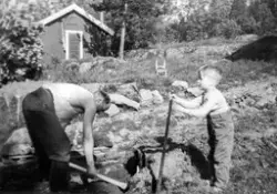 Opparbeidelse av hagen på Svenskerud på begynnelsen av 1960-