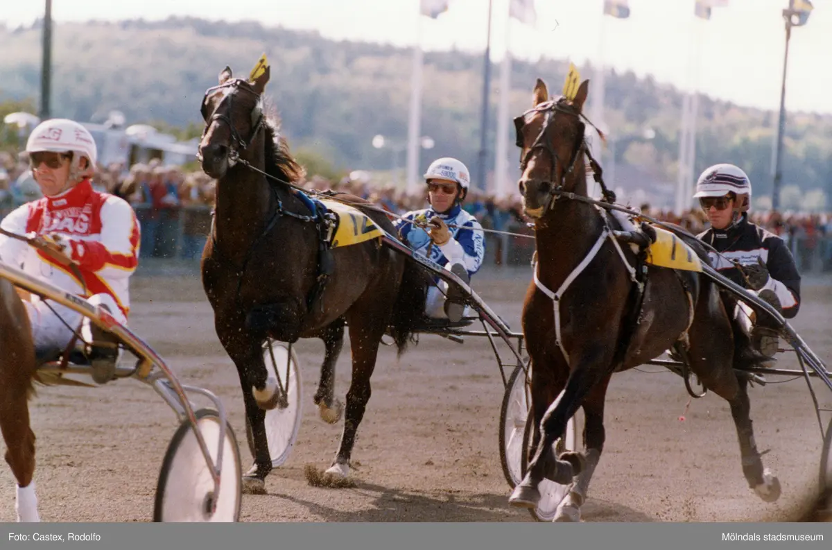 Travloppet Åby Stora Pris på Åbytravet i Åby, Mölndal, hösten 1993.