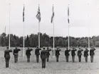 VM i militär femkamp. Uppsala 1967.
(världsmästare: Bengt-Åke Christensson, I11).
Parad för fanan.