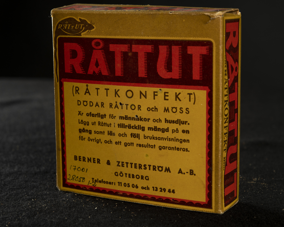 Råttkonfekt, råttutrotningsmedel i originalkartong.