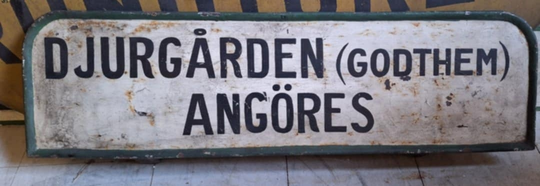 Skylt, så kallad tilläggsskylt. 1920- eller 1930-tal