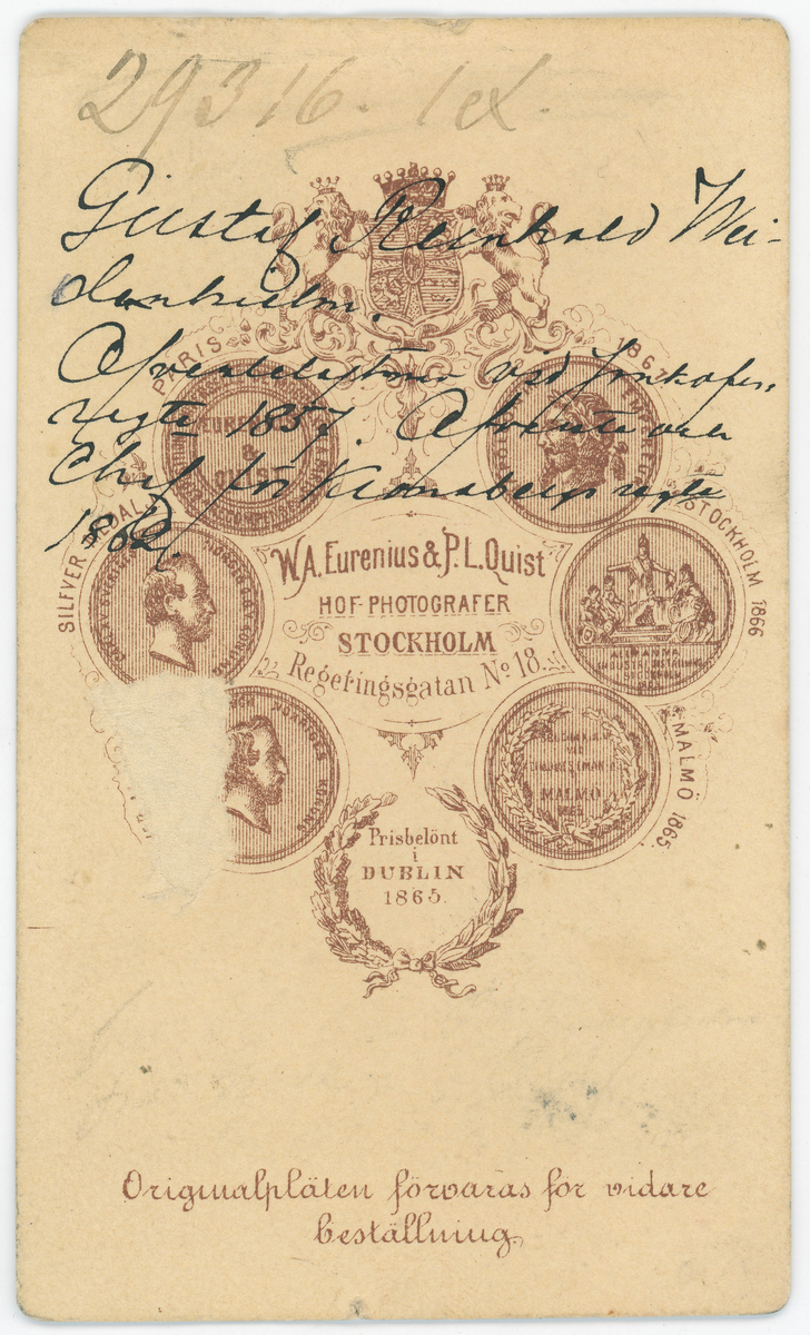Porträtt på Gustaf Reinhold Weidenhielm.