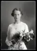 Porträtt, Maj Britt Johansson, Sörstafors, Kolbäck.
Ur Gustaf Åhmans samling.