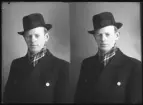 Porträtt, Arne Svanström, Sörstafors.
Ur Gustaf Åhmans samling.