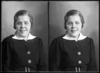 Porträtt. Ella Andersson, Övernäs, Kolbäck.
Ur Gustaf Åhmans samling.