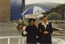 Skipsdåp, M/S KATTEGAT (bygget i 1995). F.v. gudmor Joanna S