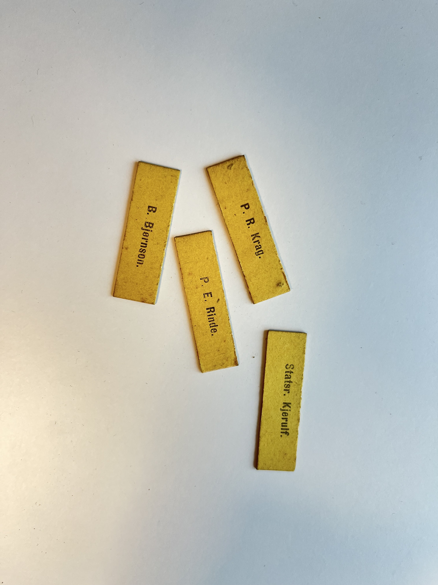 Brettspill som består av tre typer brikke, spillebrett og ni brett. Åtte av de har portretter av statsråder og andre prominente personer, det niende kortet gir deg "ingen stemme og ingen spilleret".

Brikkene er delt i tre kategorier; personnavn, Statsflagg og sitater.