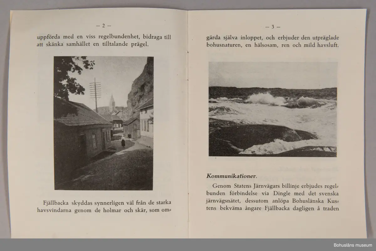 Turistbroschyr för Fjällbacka Havsbad 1925.