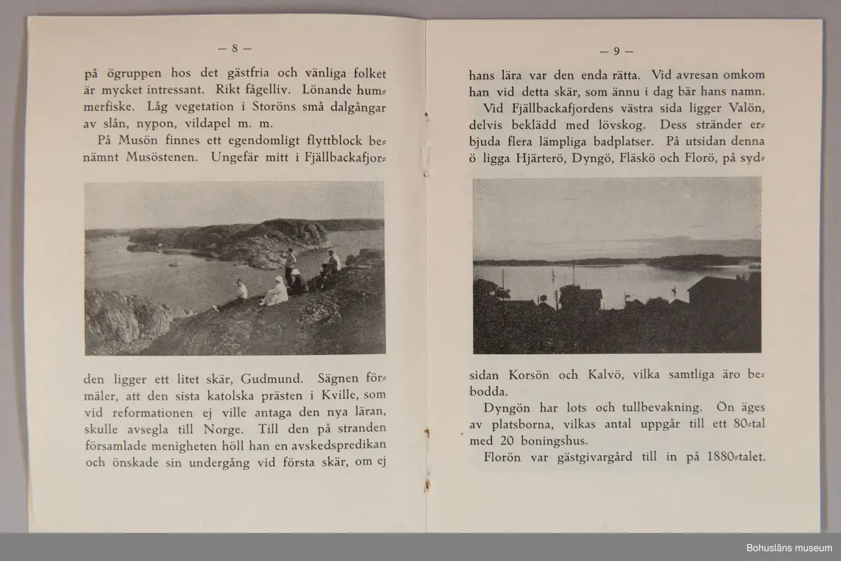 Turistbroschyr för Fjällbacka Havsbad 1925.