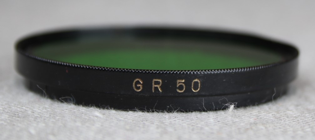 Grønt fargefilter i eske.