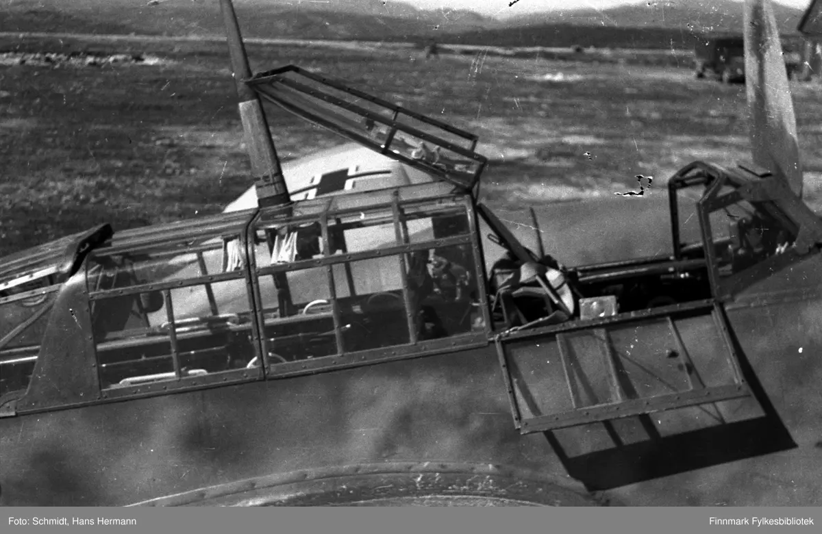 Kabinen på em Messerchmitt Me 110E tilhørende 10. skvadron av 5 ...