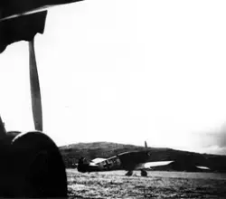 Messerschmitt Bf 109 med taktisk nummer "Sort 8" ved 8. skva