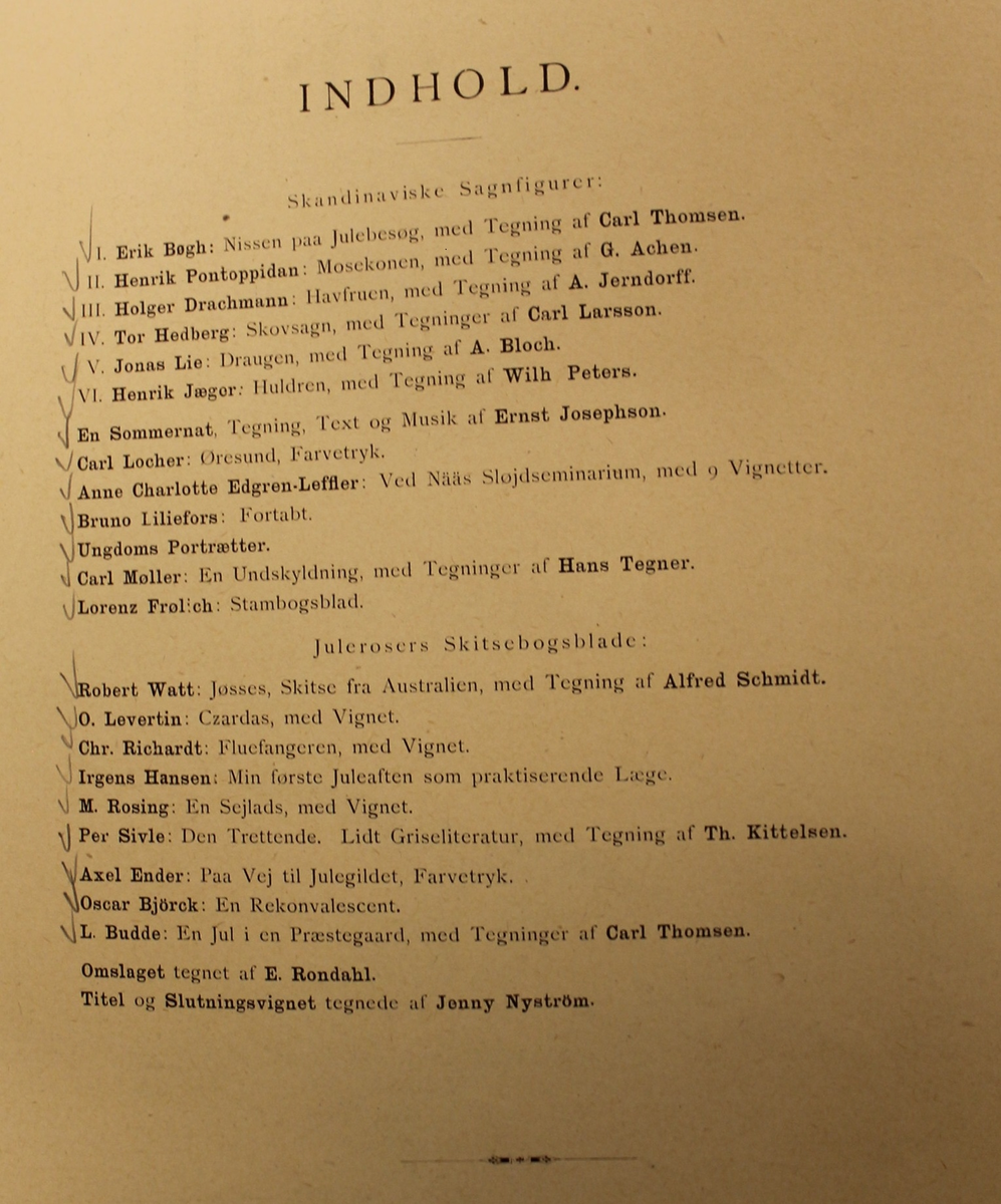 Julehefte fra 1887 med illustrasjoner av Th. Kittelsen til Per Sivles tekst: "Den trettende - En smule Griselitteratur, med Tegninger af N.N.."