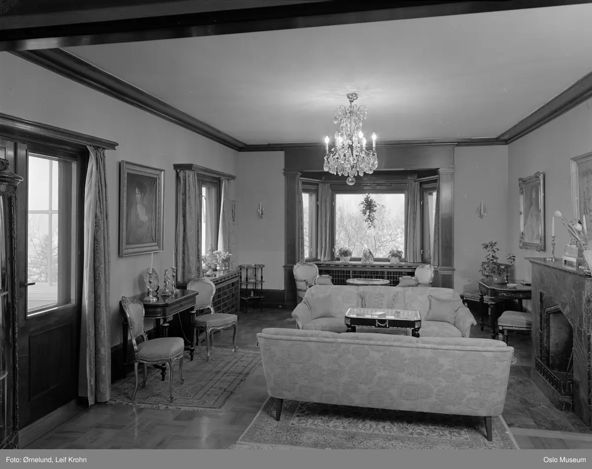 villa, interiør, stue