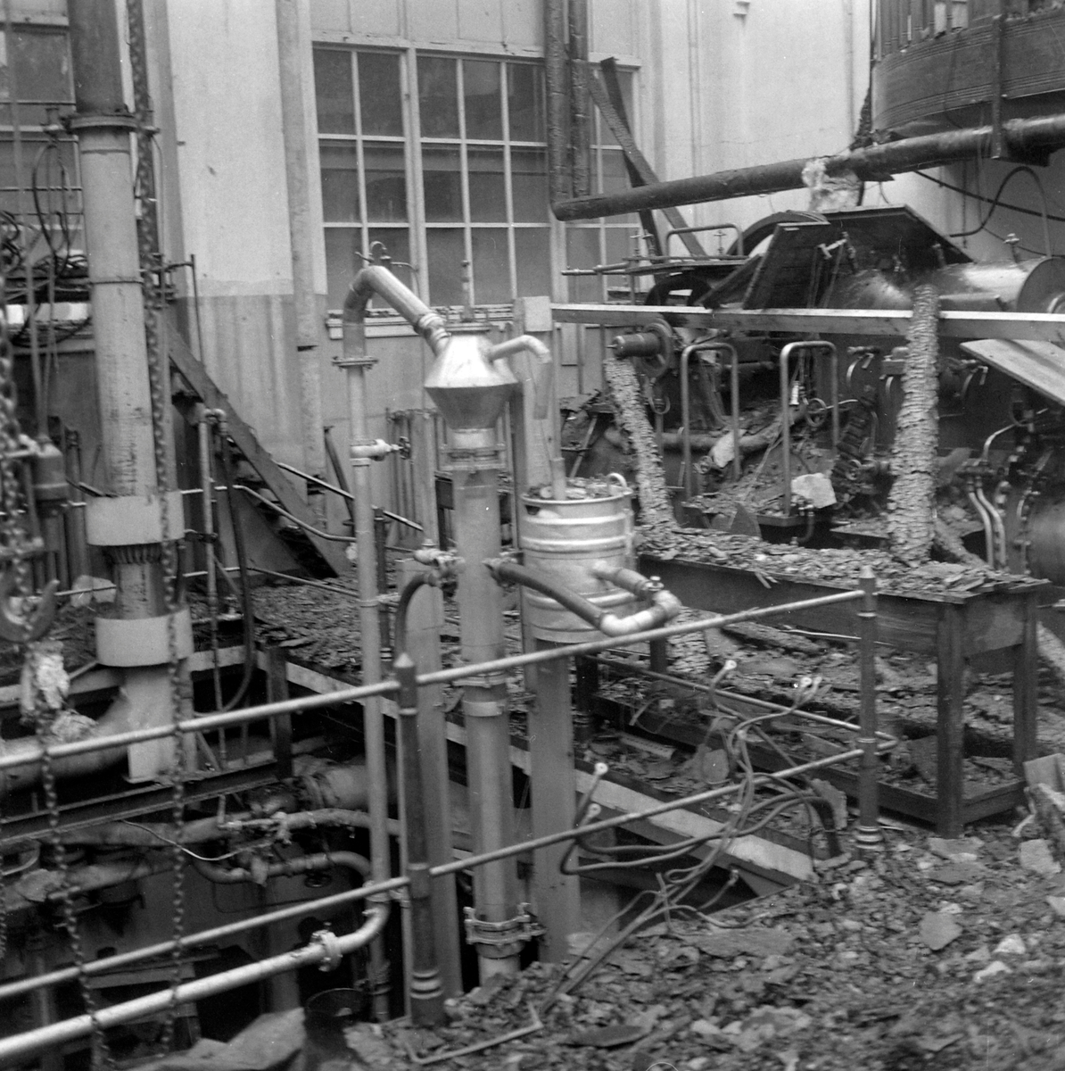 Skader etter storbrannen i varmekraftlaboratoriet til NTH