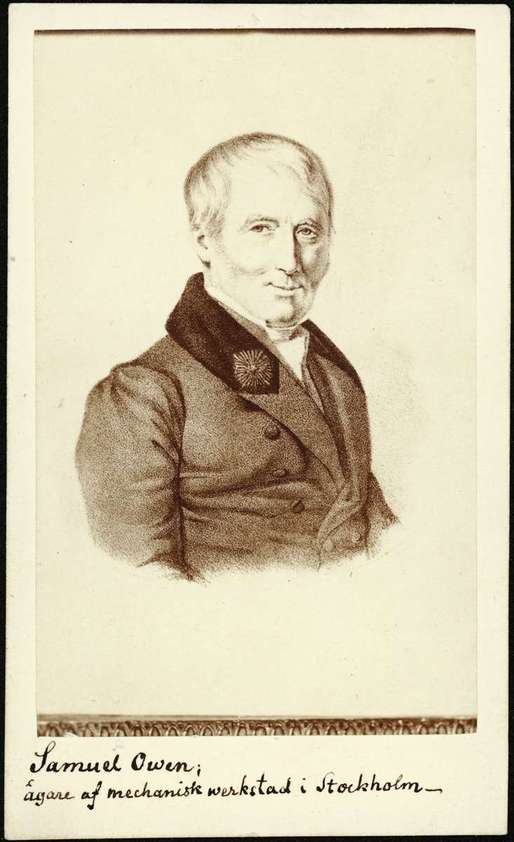 Teknik- och ångbåtspionjären Samuel Owen byggde 1809 upp ett gjuteri- och verkstadsföretag på Kungsholmen i Stockholm, där han utvecklade egna uppfinningar, tillverkade små och stora ångmaskiner och annat gjutgods, utbildade många elever och skötte det första svenska ångbåtsrederiet.