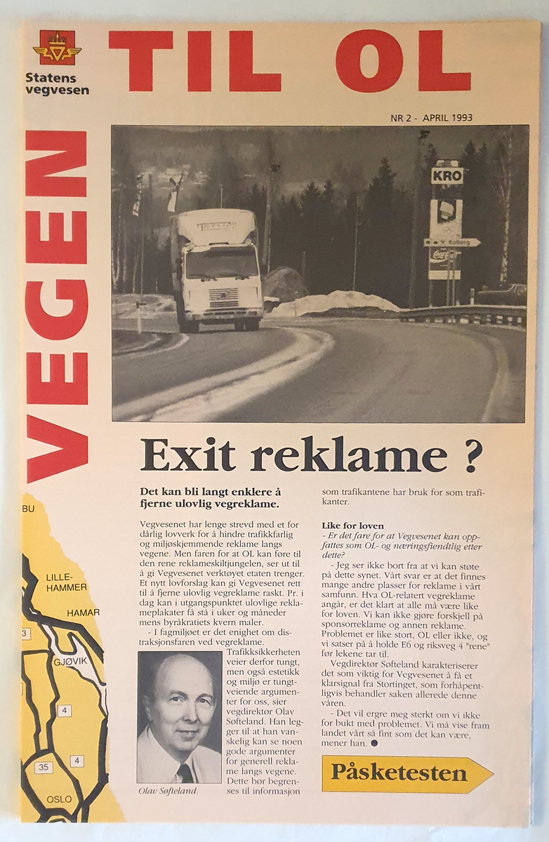 Internblad fra Statens vegvesen, med informasjon om utbyggingen av veiene mellom Oslo og Lillehammer. Bladet ble gitt ut ca 1 gang pr måned fra mars 1993 til og med januar 1994, totalt 10 utgaver.