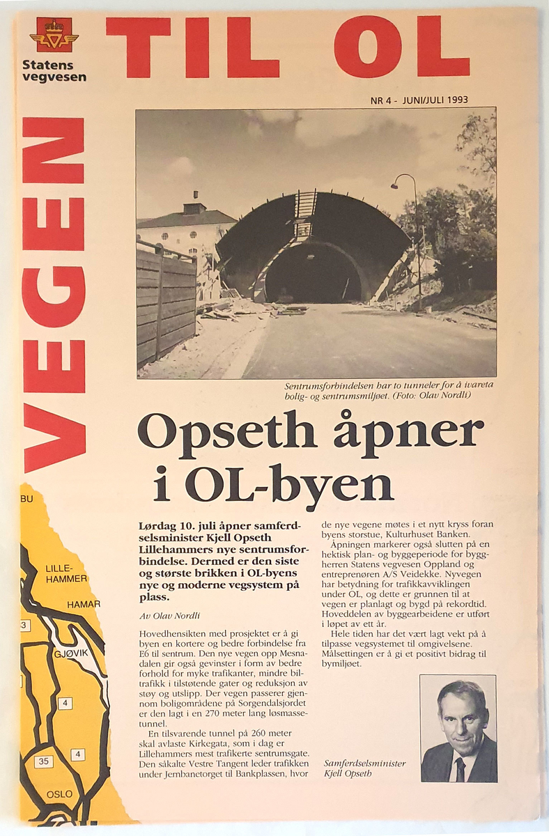 Internblad fra Statens vegvesen, med informasjon om utbyggingen av veiene mellom Oslo og Lillehammer. Bladet ble gitt ut ca 1 gang pr måned fra mars 1993 til og med januar 1994, totalt 10 utgaver.