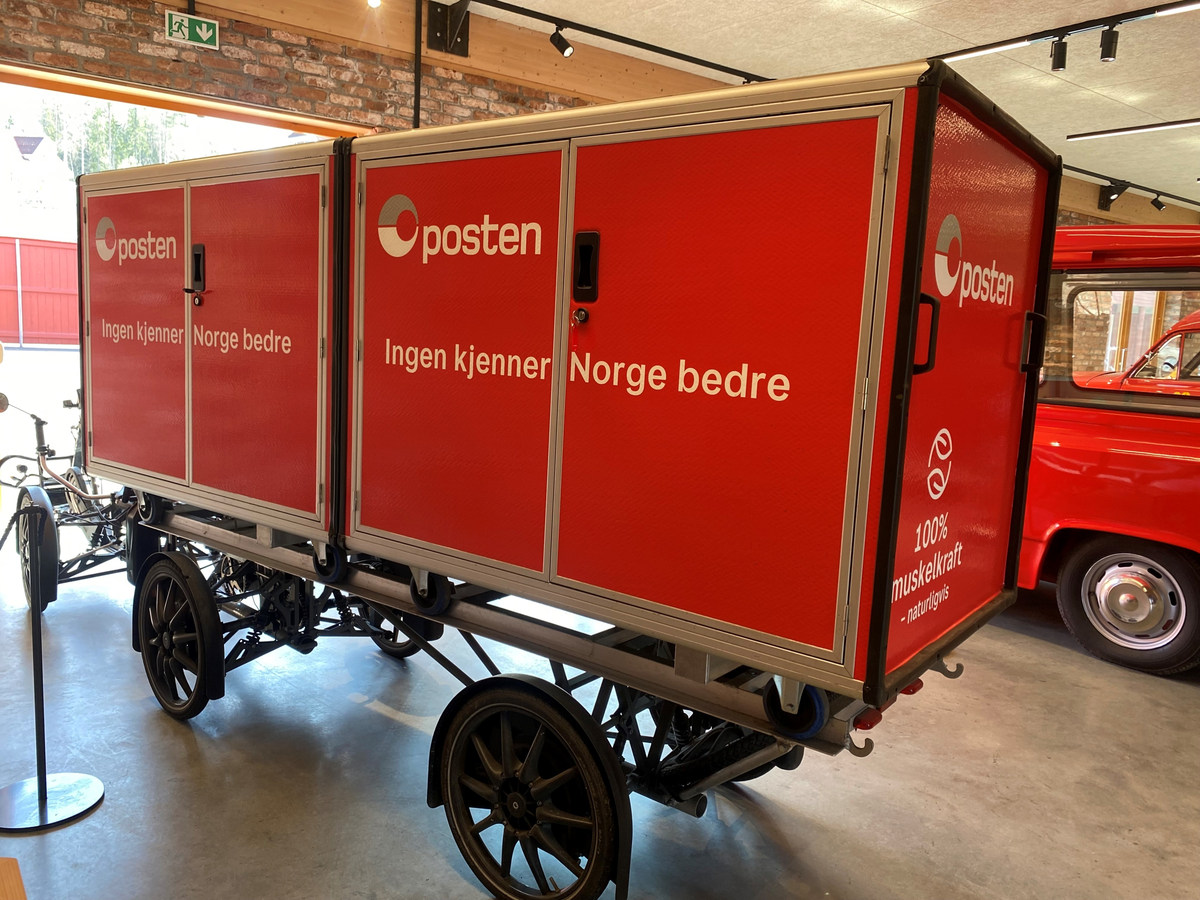 Elektrisk cargo-sykkel med tilhenger og to containere profilert med Postens logo. Sykkelen har seks hjul, sete med rygg, pedaler og ratt for styring. Inkuldert to containere veier sykkelen 193 kg (max vekt med last er 500 kg). 

Motor: 250W, to batterier festet til sykkelen.