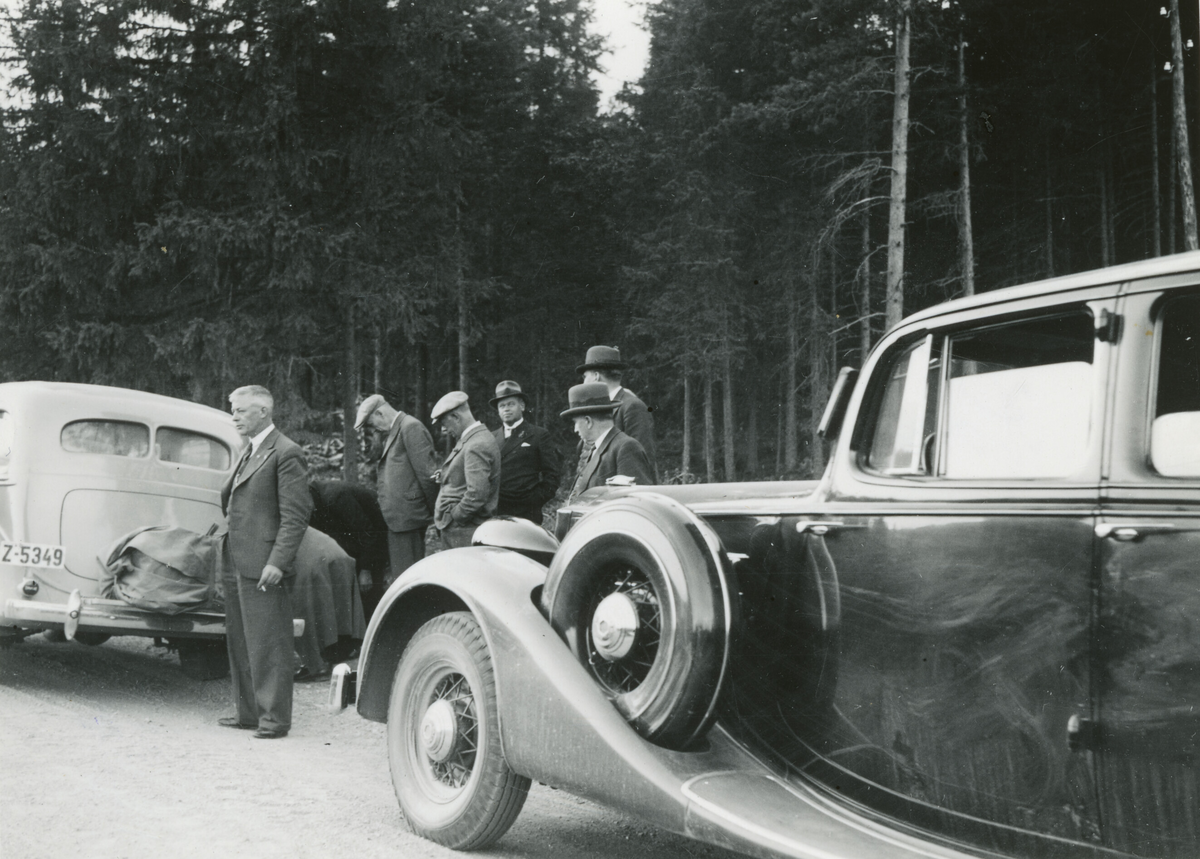 Kornrådet på reise i 1935.  Stans i Vestre Slidre 16. august 1935
