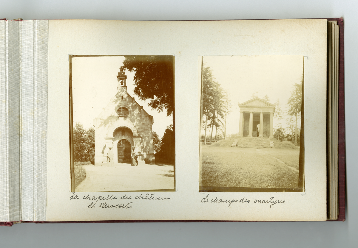 Fotoalbum tilhørende familien Aall på Ulefos hovedgård (Ulefos, Telemark). 

Fotoalbum med bilder av familieliv, reiser, Ulefos hovedgård, familien Aall, hjem, utland,  vinter, jul, vennskap, skøyter, dans, m.m.