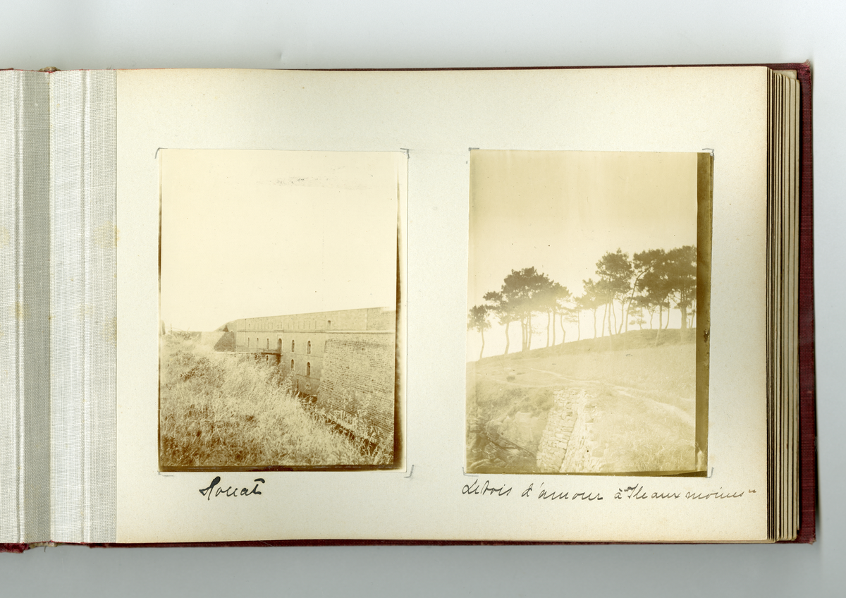 Fotoalbum tilhørende familien Aall på Ulefos hovedgård (Ulefos, Telemark). 

Fotoalbum med bilder av familieliv, reiser, Ulefos hovedgård, familien Aall, hjem, utland,  vinter, jul, vennskap, skøyter, dans, m.m.