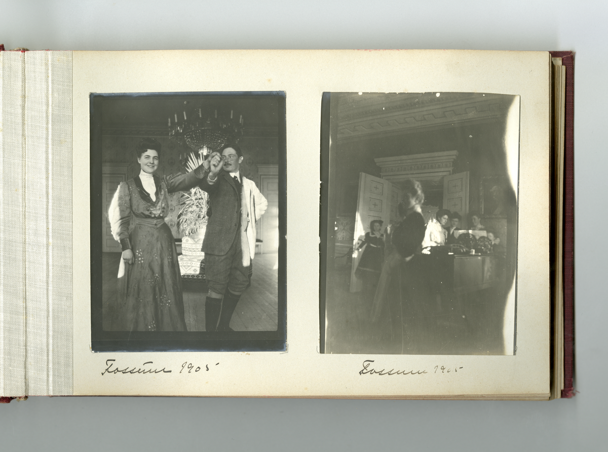 Fotoalbum tilhørende familien Aall på Ulefos hovedgård (Ulefos, Telemark). 

Fotoalbum med bilder av familieliv, reiser, Ulefos hovedgård, familien Aall, hjem, utland,  vinter, jul, vennskap, skøyter, dans, m.m.