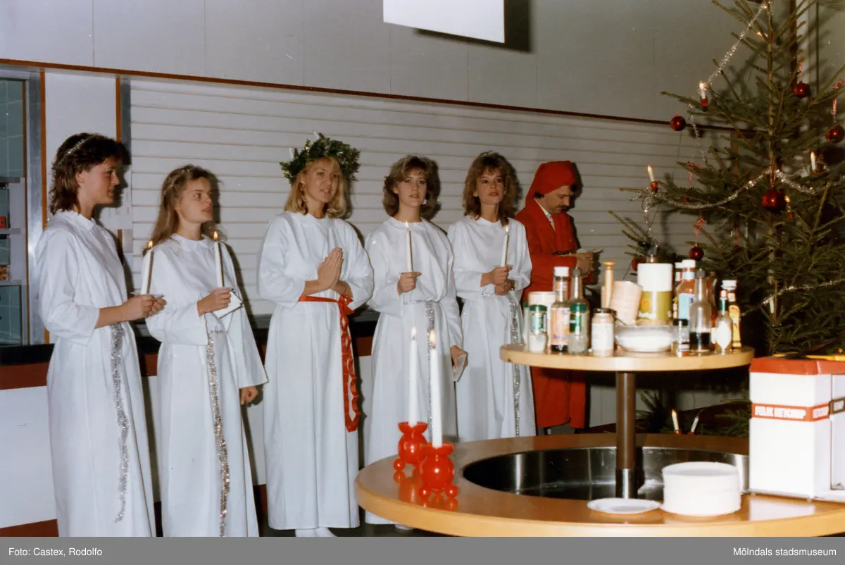 Luciafirande på företaget Kodak i Brottkärr, Göteborg, den 13 december 1985.