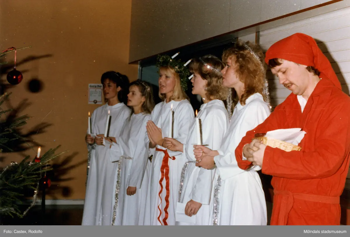 Luciafirande på företaget Kodak i Brottkärr, Göteborg, den 13 december 1985.