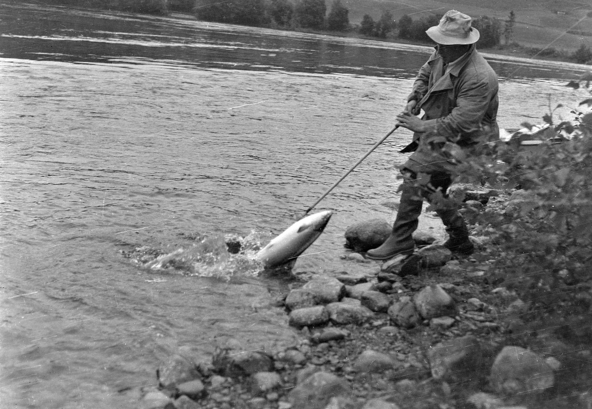 Prins Wilhelm på laksefiske i Norge