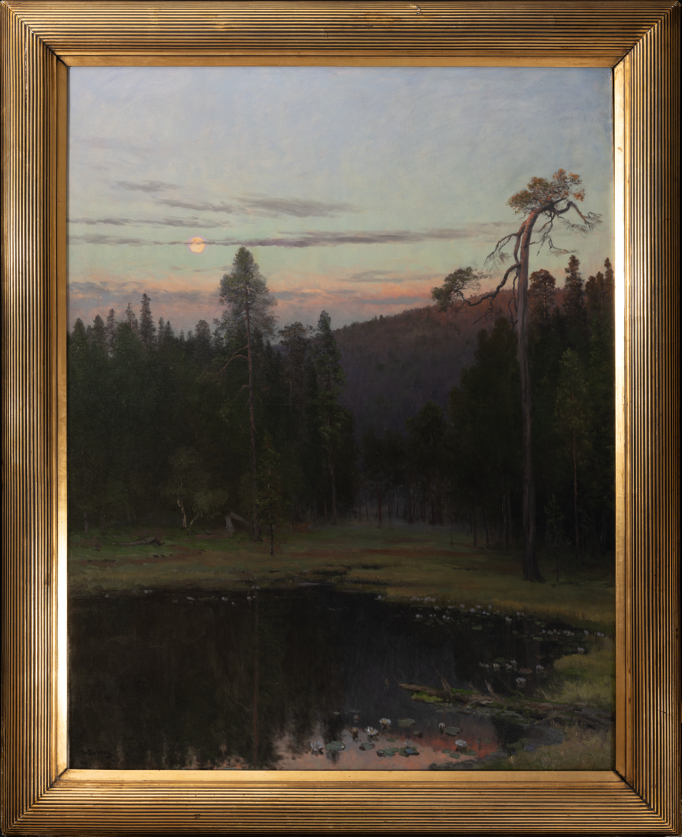 Aftenstemning ved et tjern [Maleri]