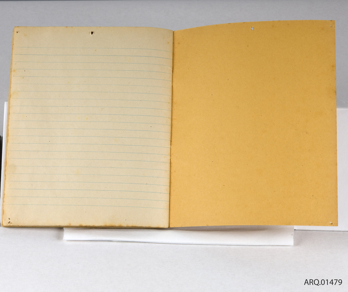 Brun referatbok for speidergruppen "falke-patruljen". Inneholder møtereferater fra 1943.